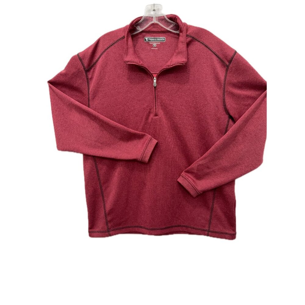Pebble Beach Mens Merlot Performance Tech Golf 1/4 Zip Country Club Pullover Med